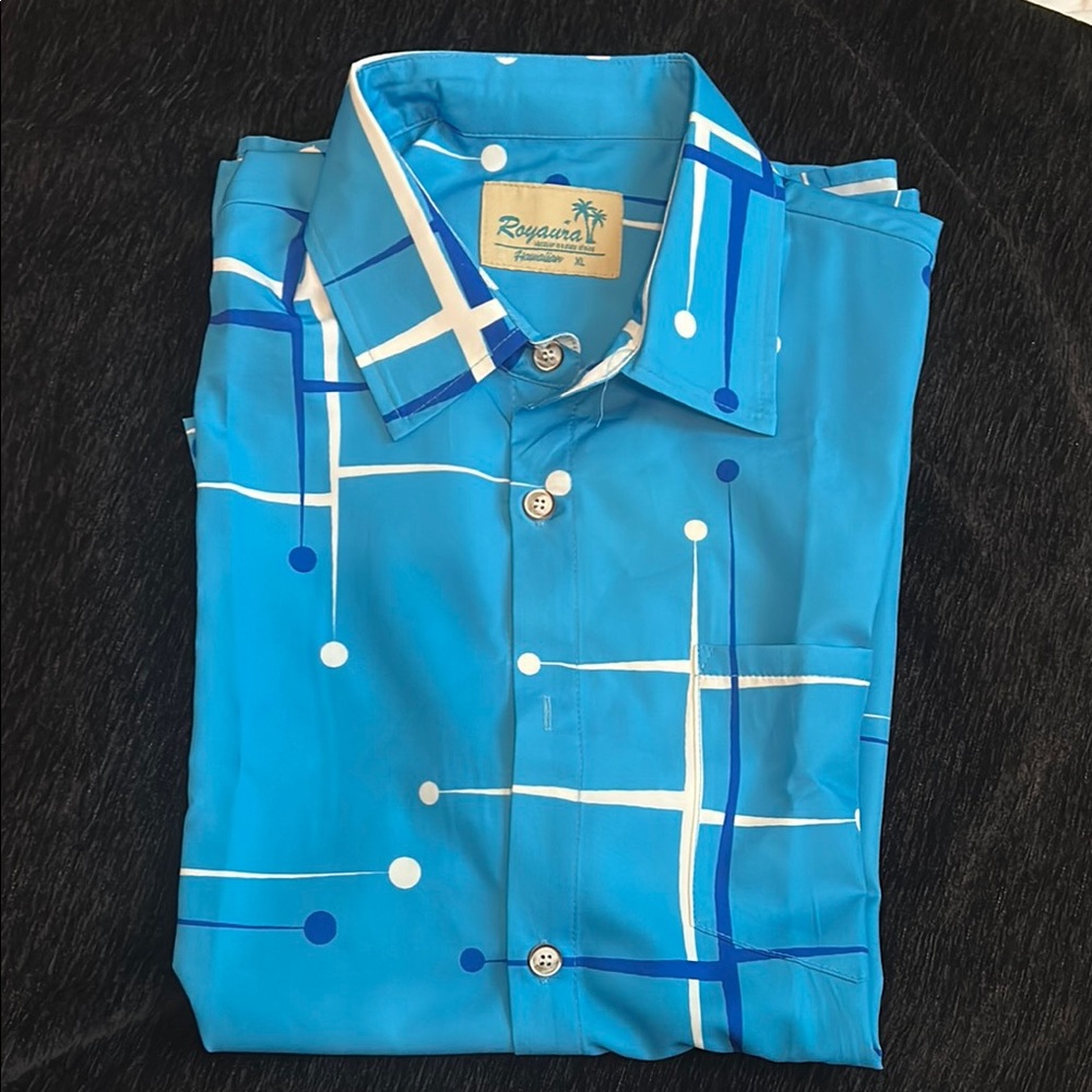Reyn Spooner Blue Patterned Men's Shirt